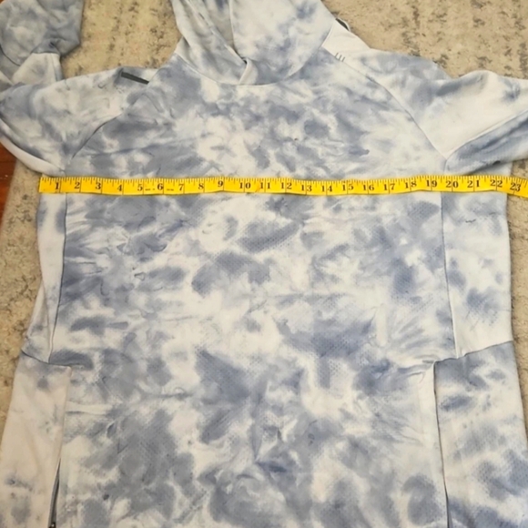 Lululemon Mens Textured Tech Hoodie In Tidal Dye Alpine White Chambray L - Picture 10 of 11